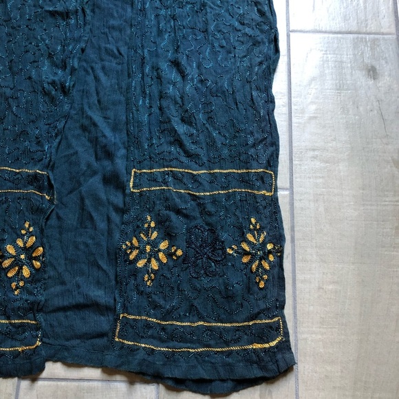 Somedays lovin’ boho longline maxi vest sleeveless duster in dark teal. Size S - Picture 3 of 9